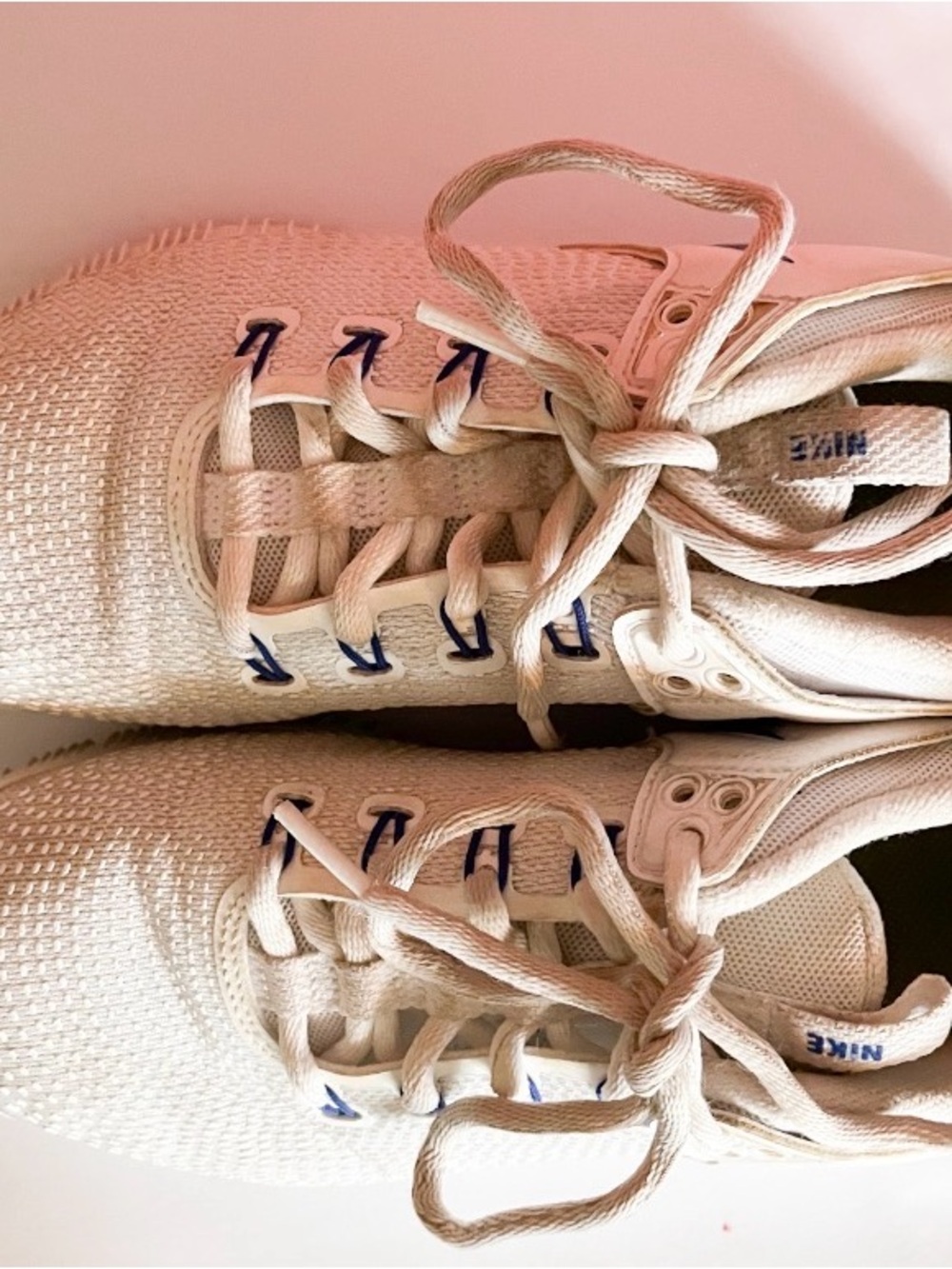 Nike White Sneakers with Blue Swoosh Accents - Picture 4 of 9